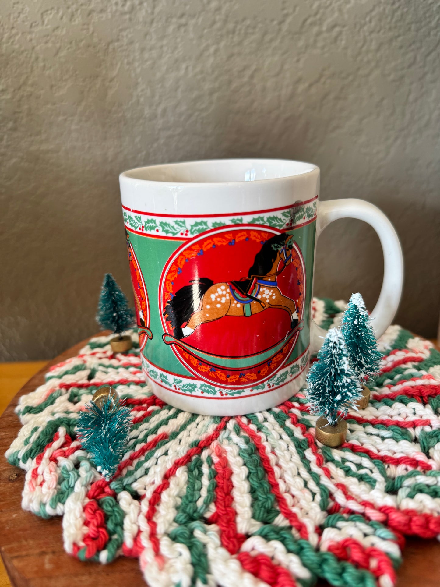 Vintage Holiday Rocking Horse Mug