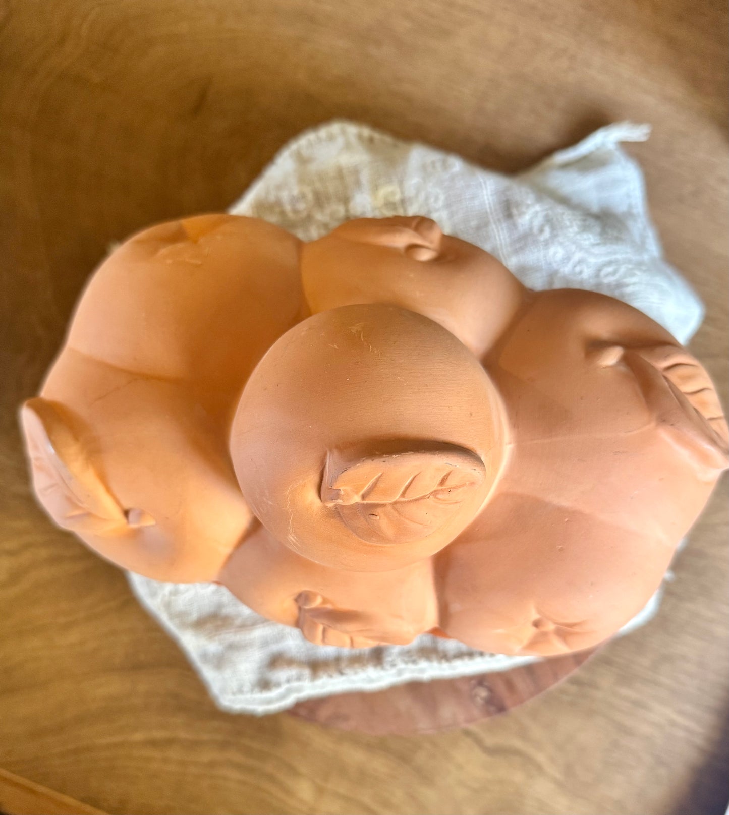 90’s Terracotta Apple Lidded Bread Warmer