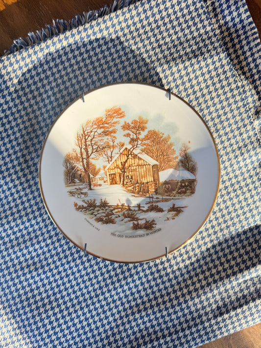 The Old Homestead in Winter Collector’s Plate with Hanger