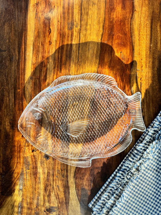 Vintage Glass Fish Platter
