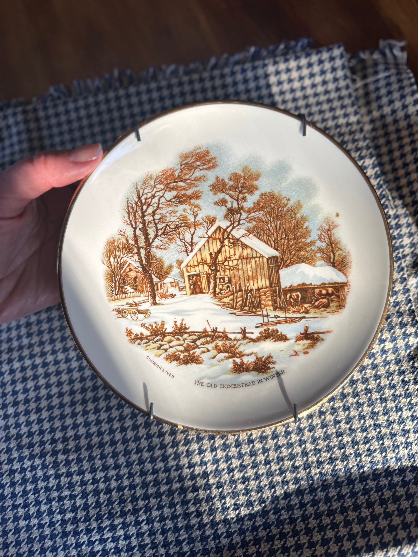 The Old Homestead in Winter Collector’s Plate with Hanger