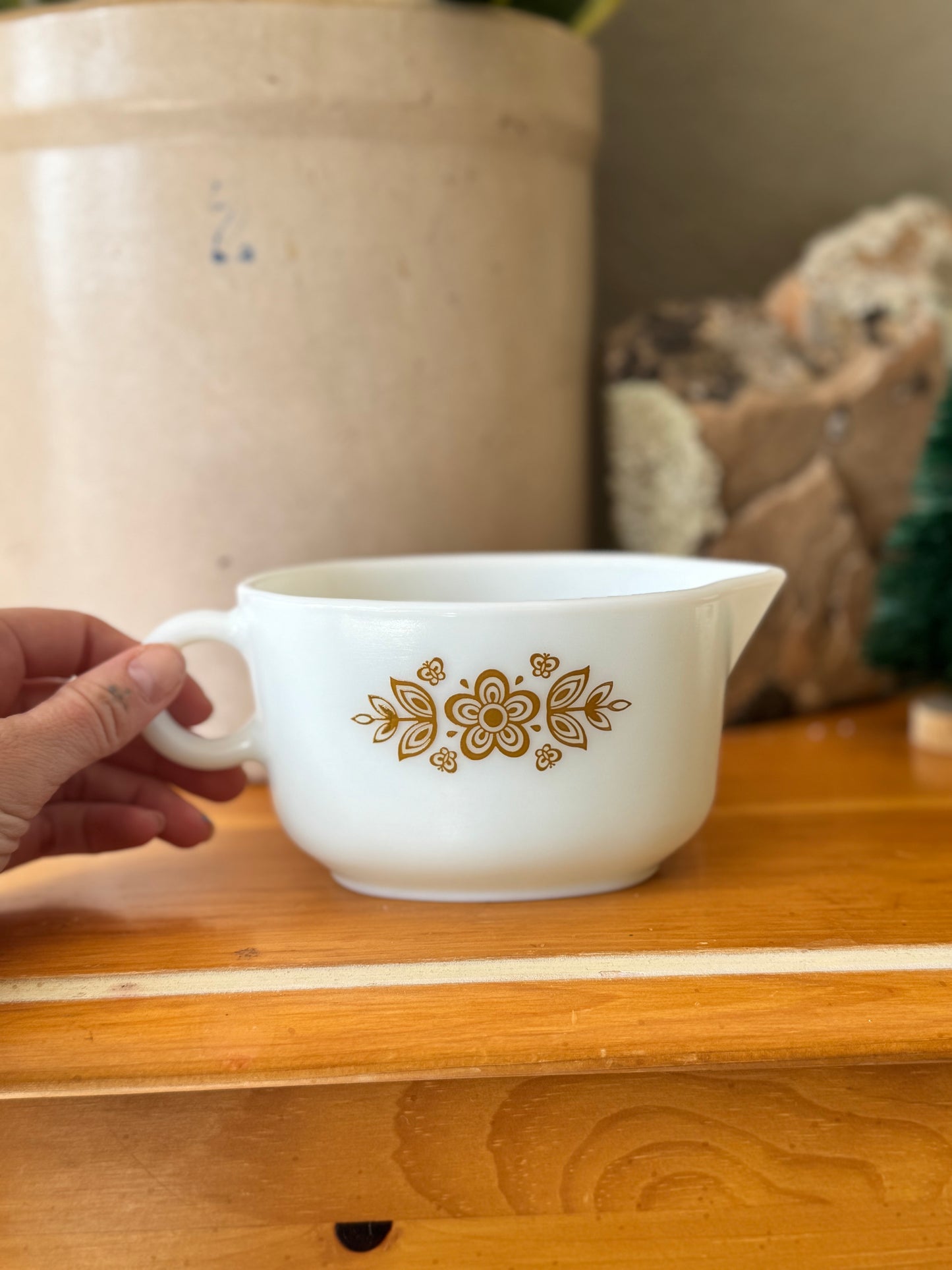 Vintage PYREX Butterfly Gold Gravy Boat