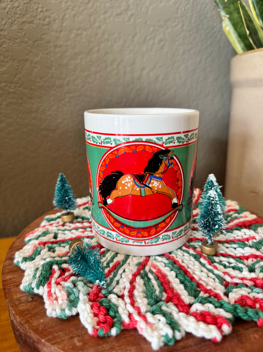 Vintage Holiday Rocking Horse Mug