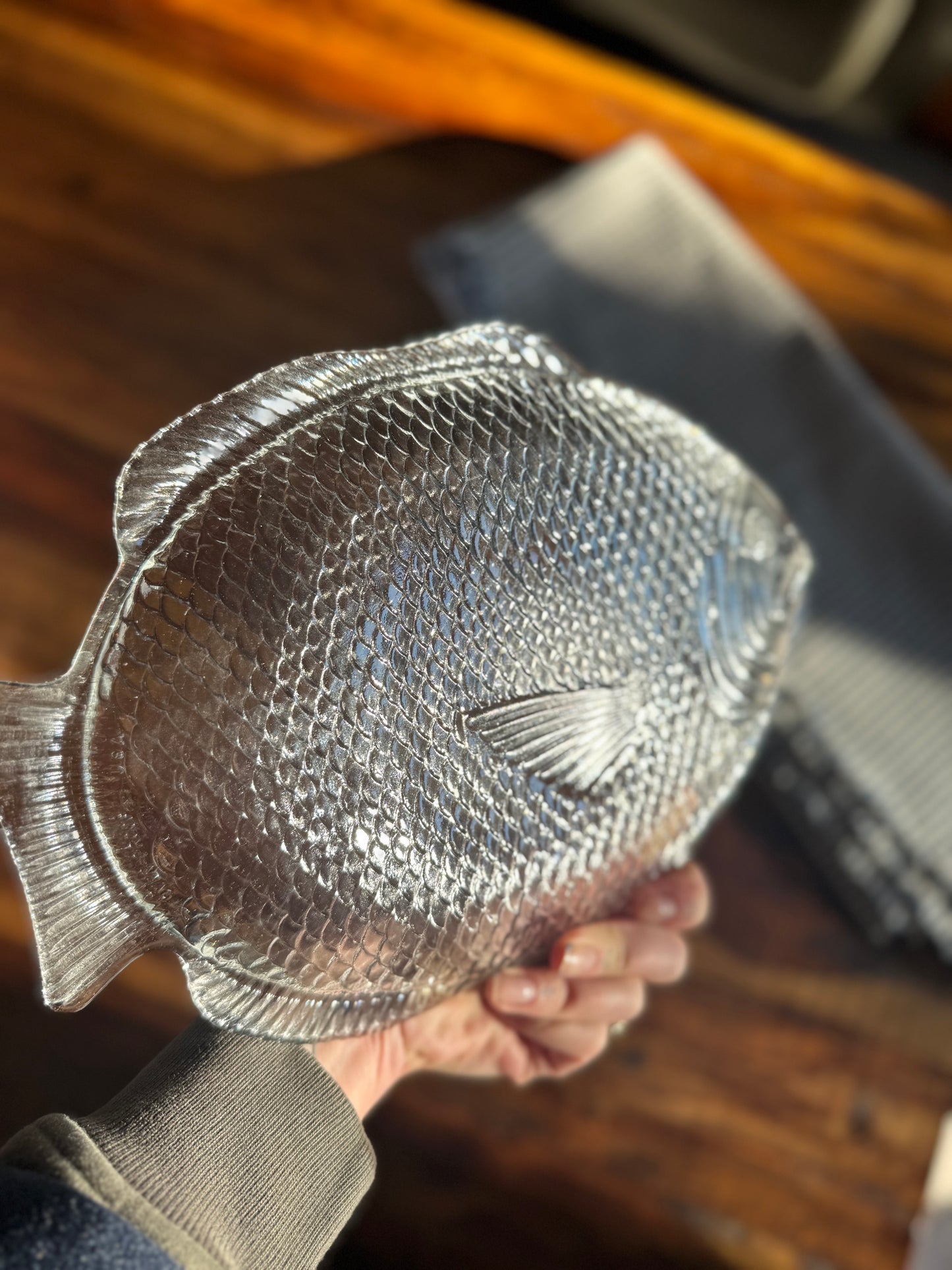 Vintage Glass Fish Platter