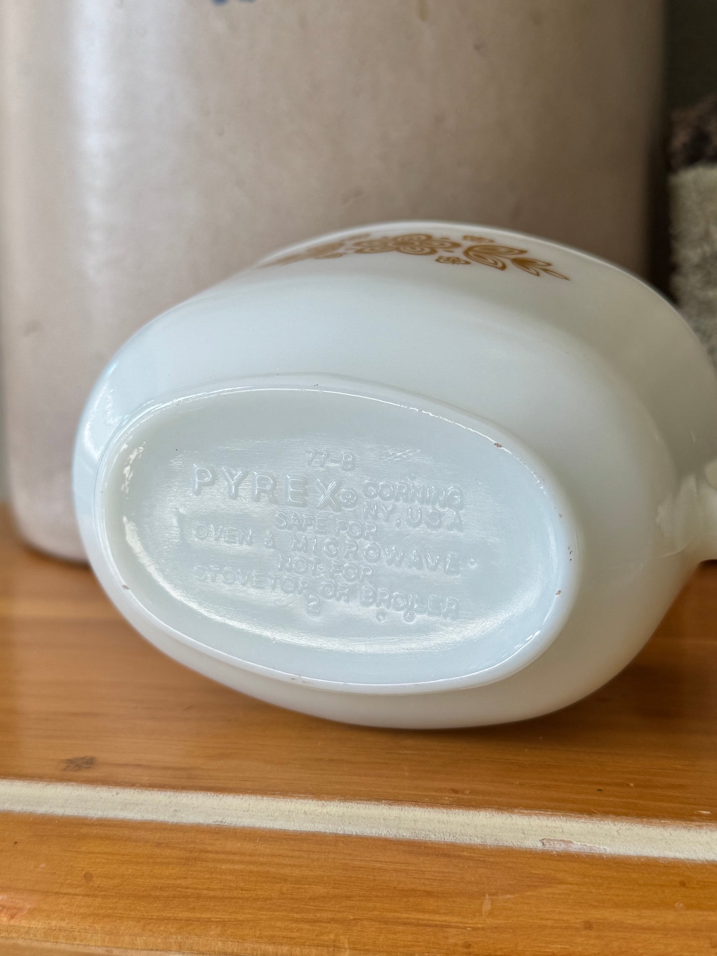 Vintage PYREX Butterfly Gold Gravy Boat