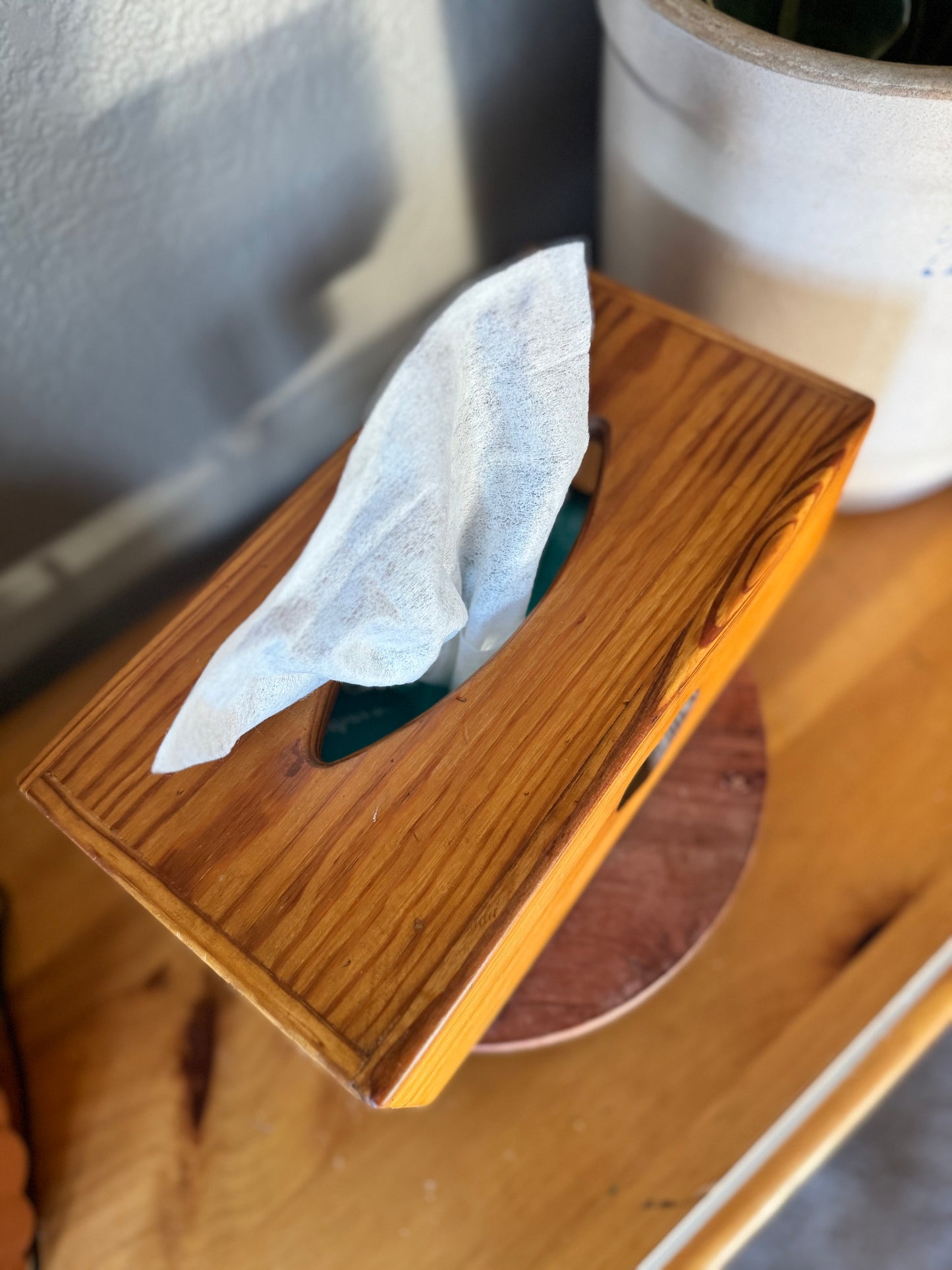 Vintage Wooden Tissue Box Cover