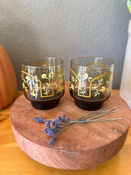 MCM Floral Drinking Glasses