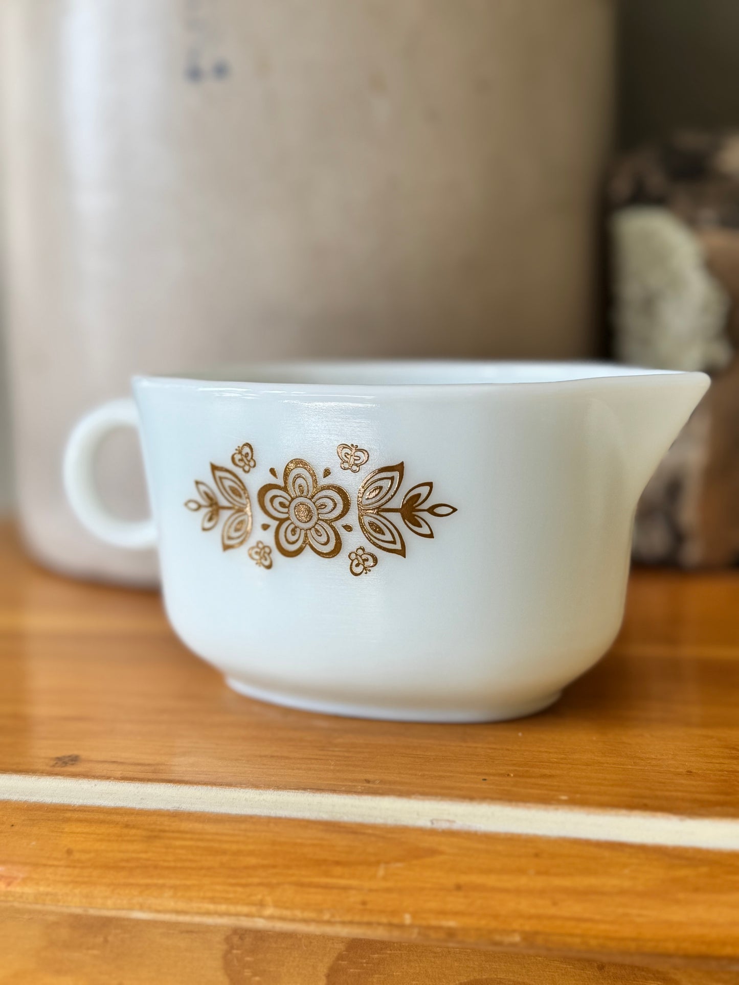 Vintage PYREX Butterfly Gold Gravy Boat