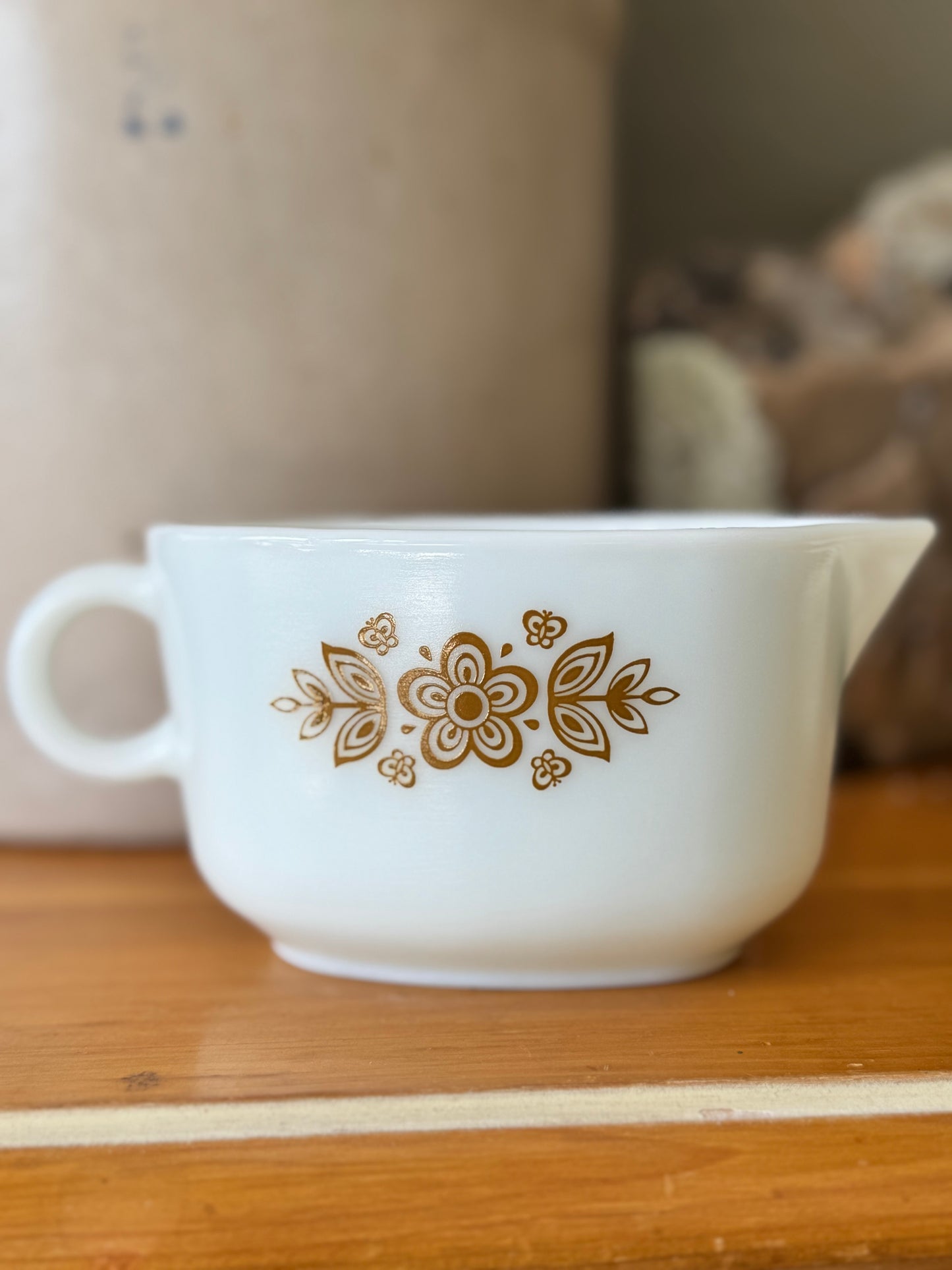 Vintage PYREX Butterfly Gold Gravy Boat