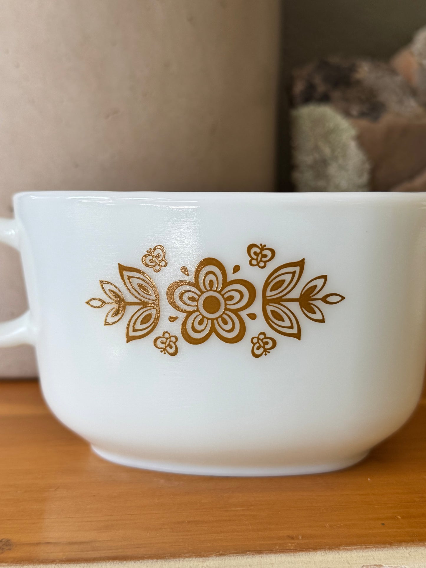 Vintage PYREX Butterfly Gold Gravy Boat