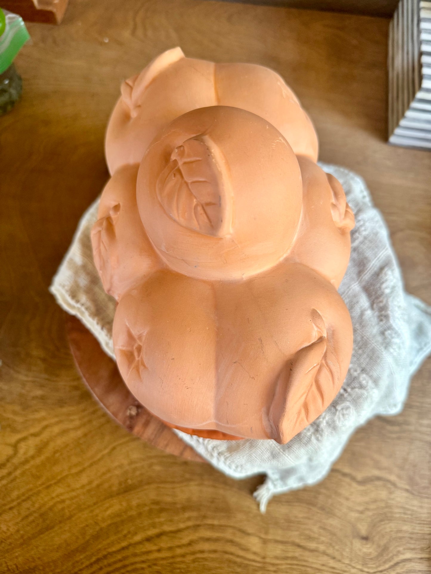 90’s Terracotta Apple Lidded Bread Warmer