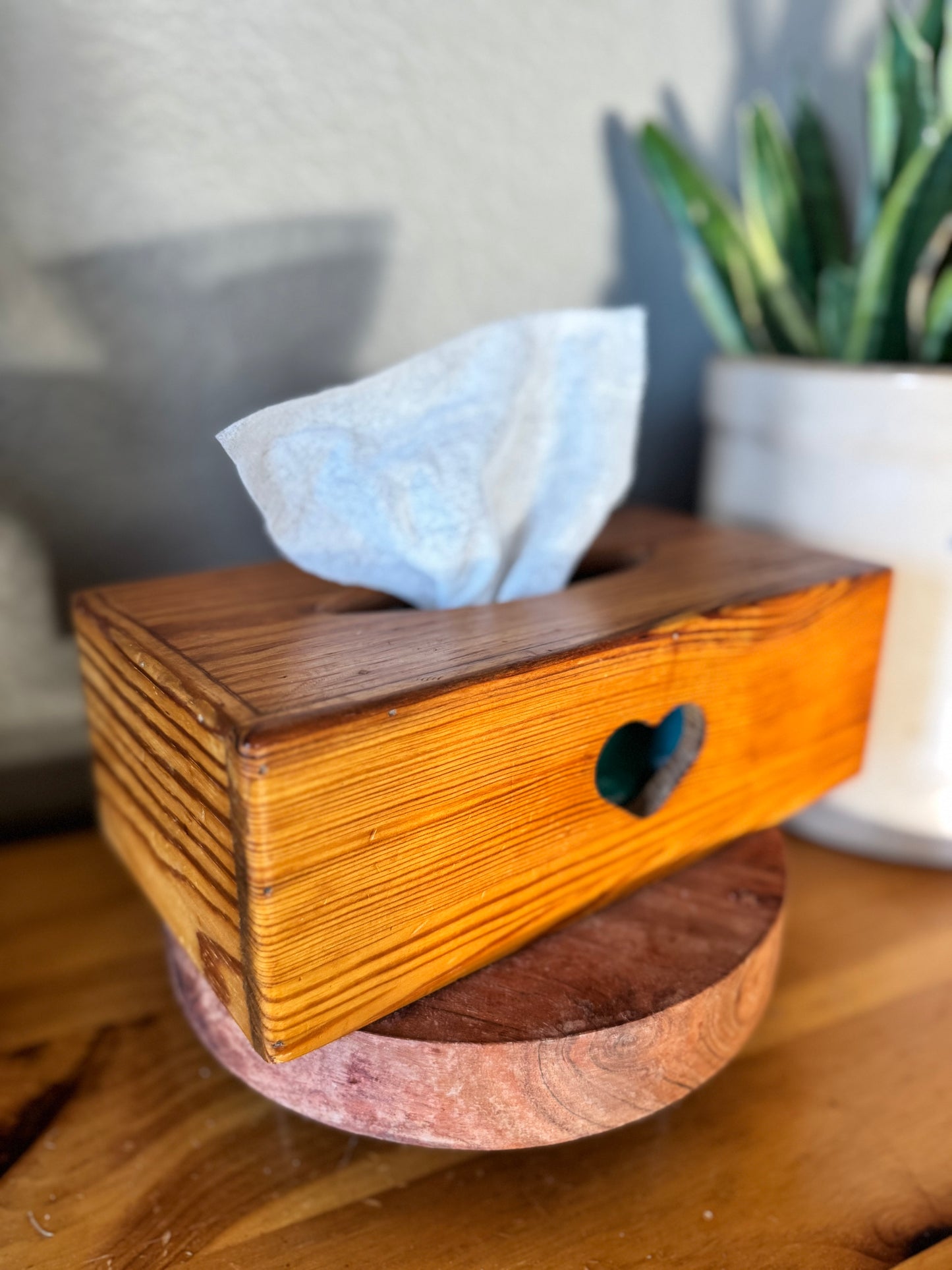 Vintage Wooden Tissue Box Cover