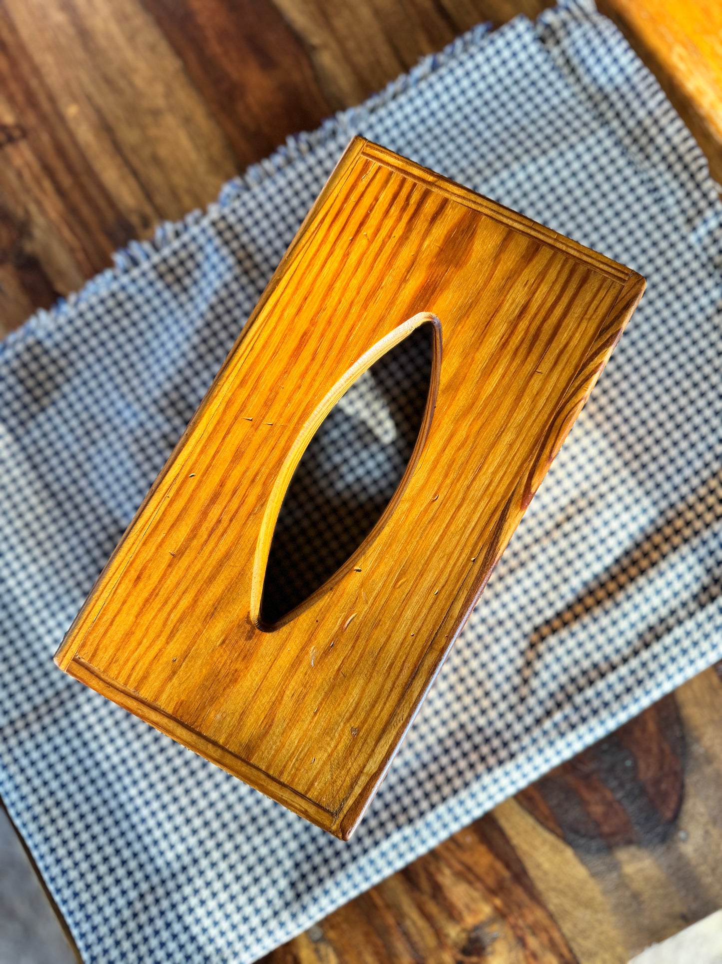 Vintage Wooden Tissue Box Cover