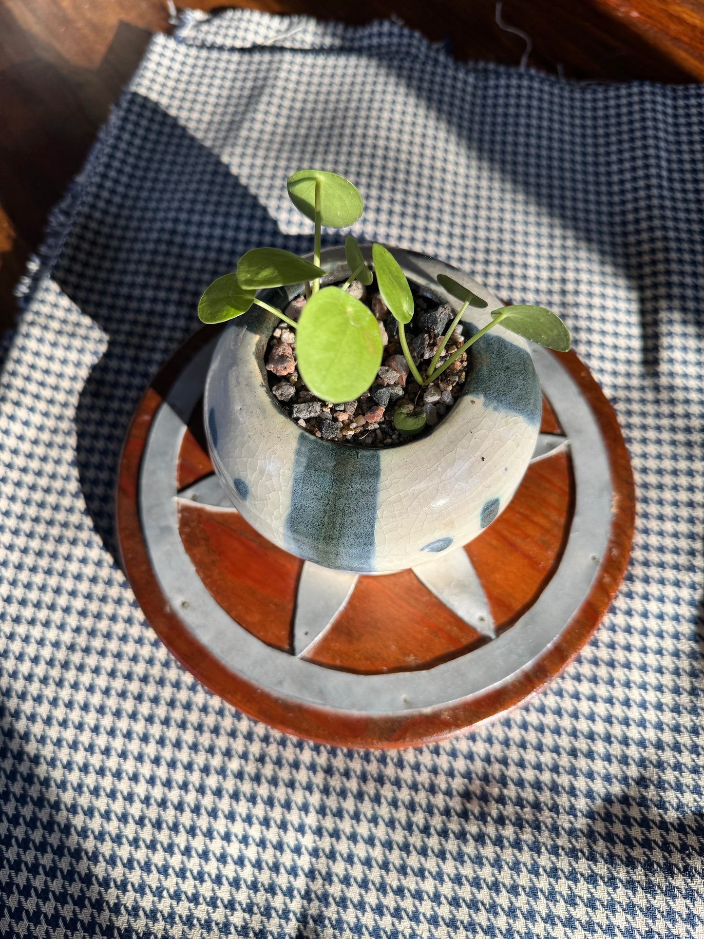 Wood & Metal Flower Trivet