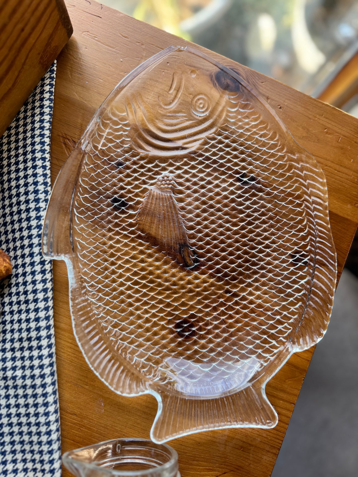 Vintage Glass Fish Platter