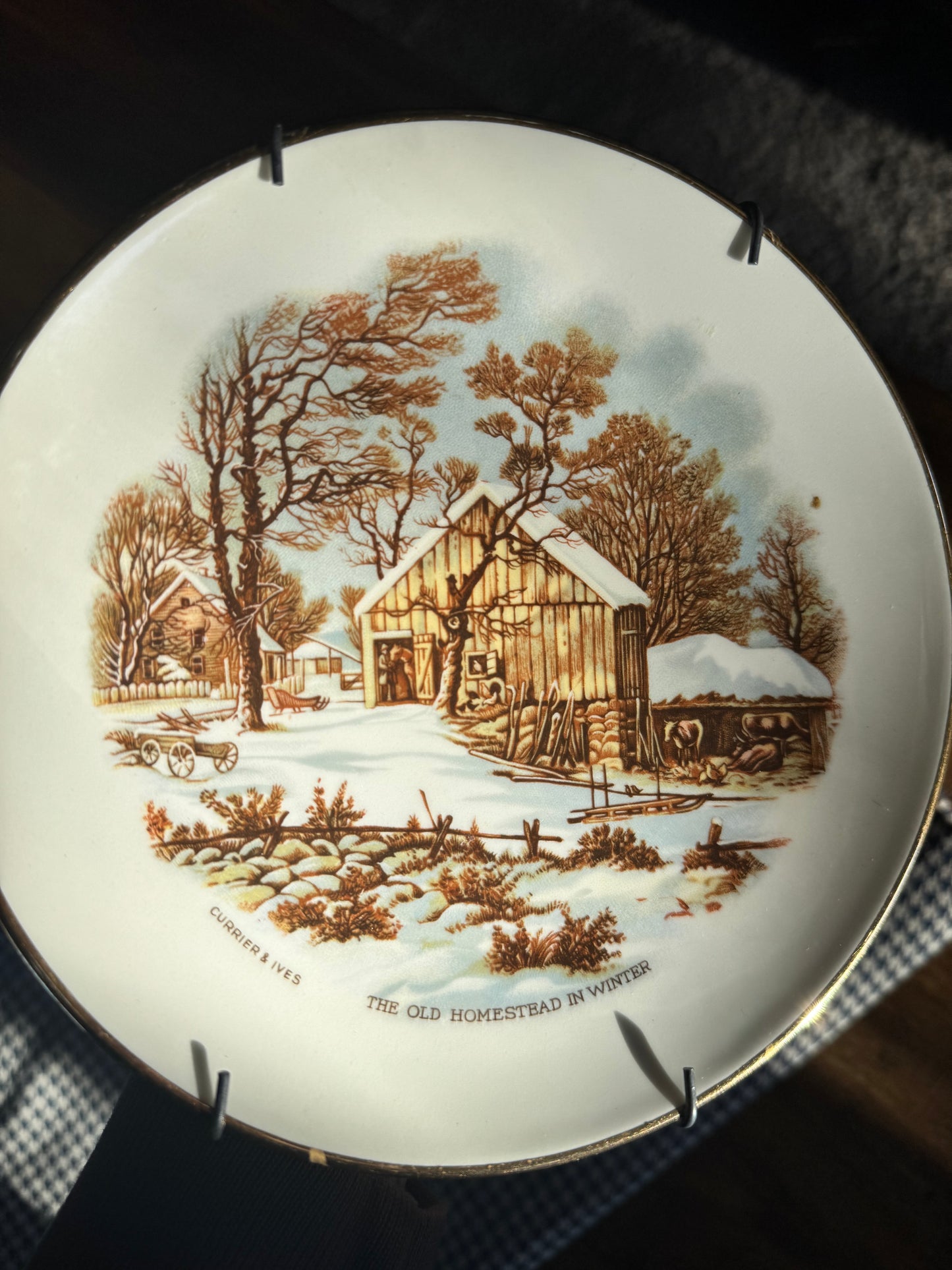 The Old Homestead in Winter Collector’s Plate with Hanger