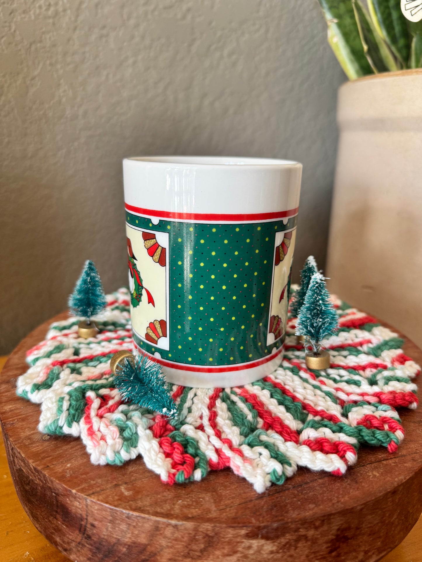 Vintage Holiday Goose with Wreath Mug