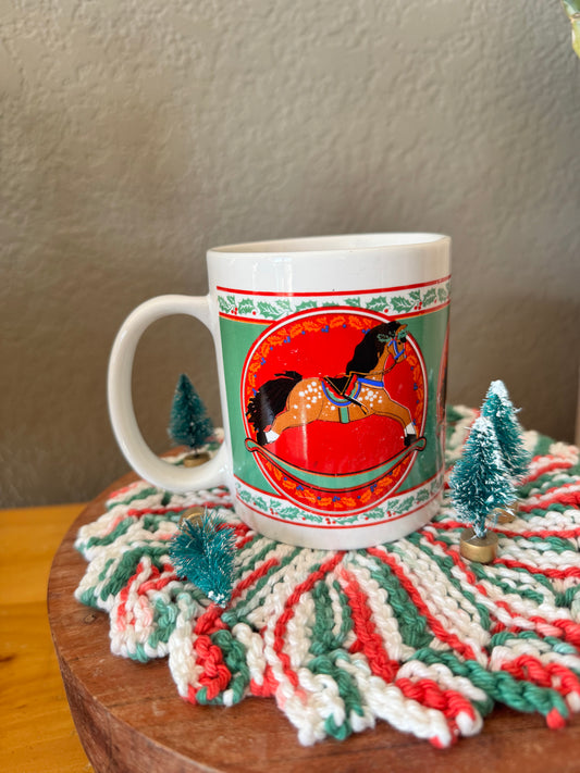 Vintage Holiday Rocking Horse Mug